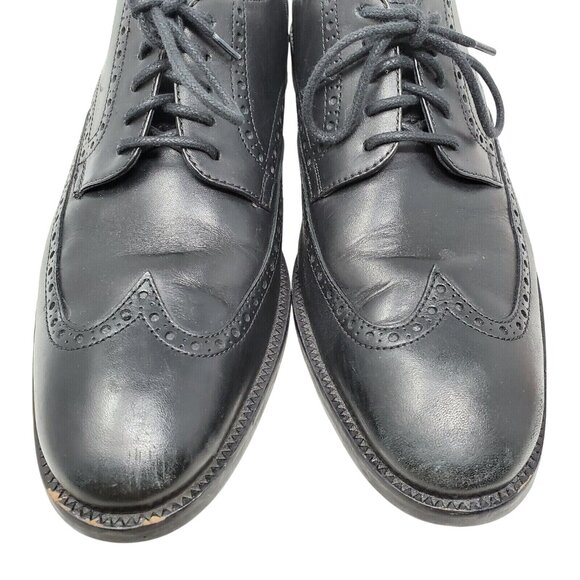 Mens Cole Haan Grand OS Black Leather Oxfords sz 10 M Wingtip Brogue Dress - Picture 4 of 8